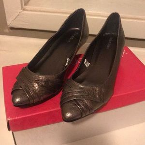 Grey/silver wedges- size 7